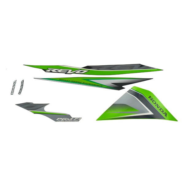 Sticker Body Set Kanan Hijau Hitam Honda Revo 110 FI 871X0K03N40ZDR