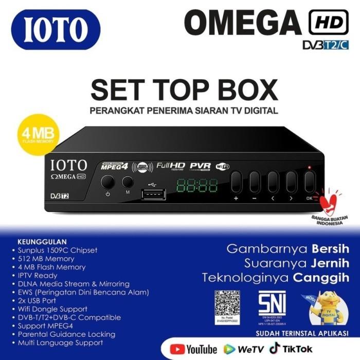 SET TOP BOX IOTO OMEGA RECEIVER SIARAN TV DIGITAL STB DVB- FREE HDMI