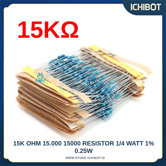 15K ohm 15.000 15000 Resistor 1/4 Watt 1% 0.25W