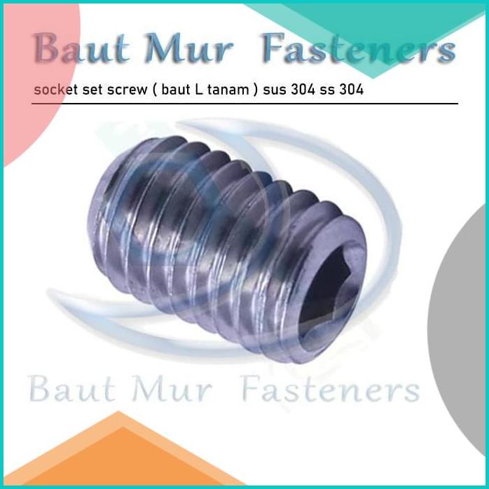 BAUT L TANAM M8 x 10 stainless sus 304 ( Baut Tanam . L-Set ) 16novz3
