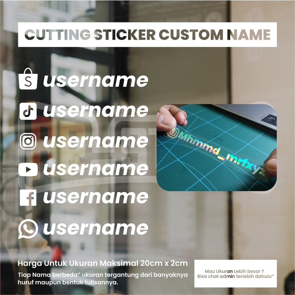 

Cutting stiker nama custom