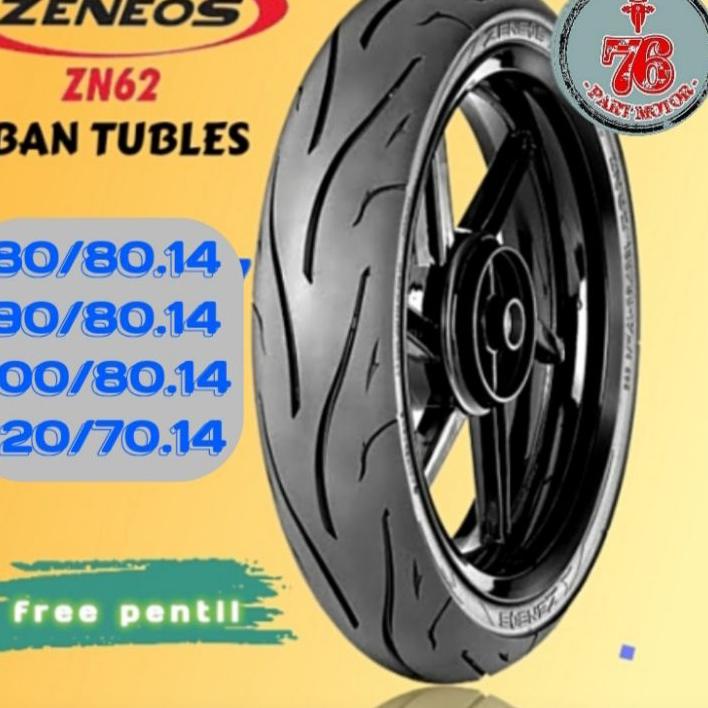 Ban Tubeless Zeneos Zn-62 Series (80/80.14) (90/80.14) (100/80.14) (120/70.14)Free Til
