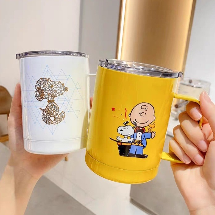 Terbaru Mug Stainless Steel Snoopy / Gelas Snoopy Import / Cangkir Snoopy Promo Terlaris