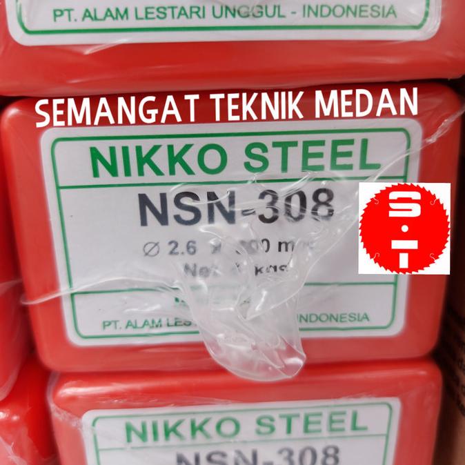 NSN-308 KAWAT LAS STAINLESS STEEL 308 2,6 mm 2,6mm 4kg NIKKO STEEL