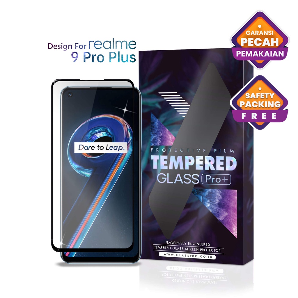 Glass Pro Tempered Glass Realme 9 Pro Plus Full Cover - Premium