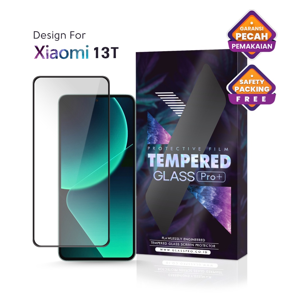 GLASS PRO Tempered Glass Xiaomi 13T Full Cover Anti Gores Kaca Screen Protector Screen Guard Premium