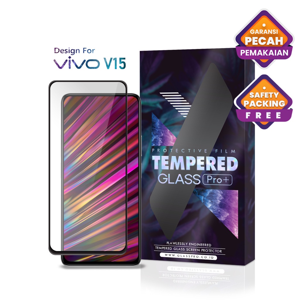 Premium Tempered Glass for Vivo V15 - Full Cover Anti Gores Kaca Screen Protector Screen Guard Not H