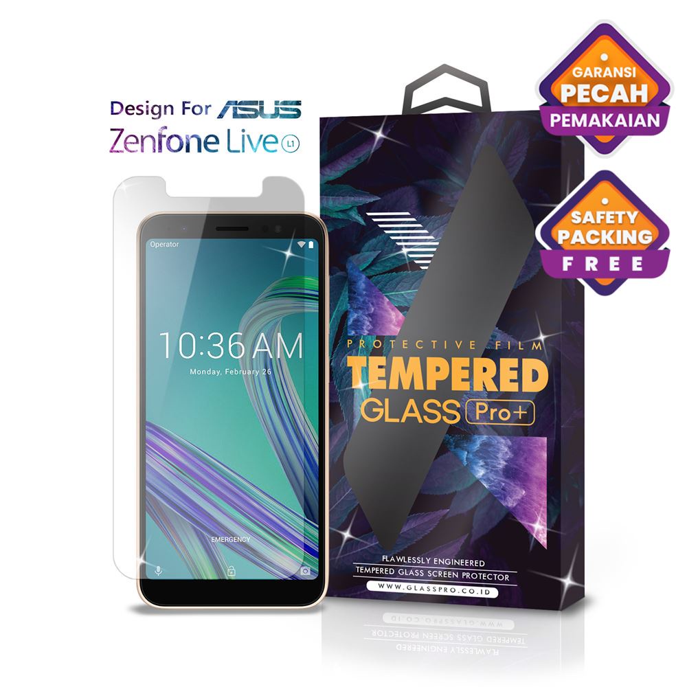 Glass Pro Tempered Glass Asus Zenfone Live L1 Clear Transparan - Premium