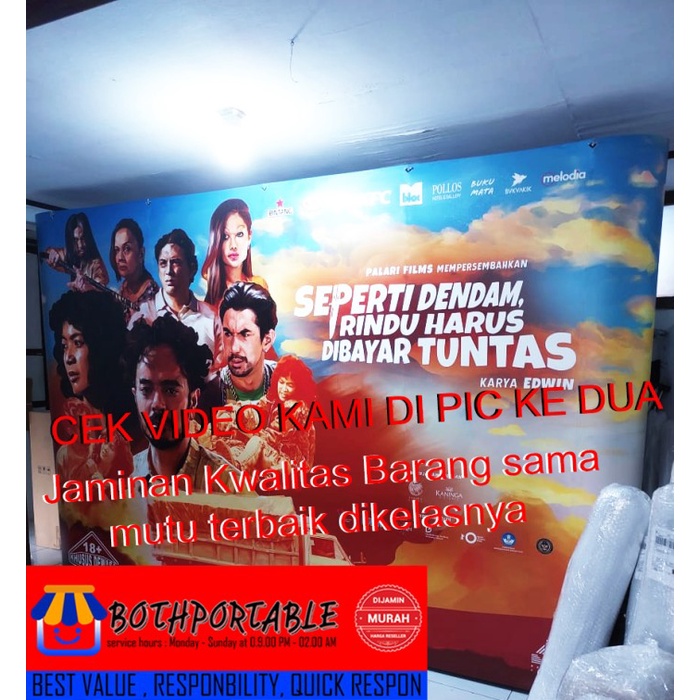 

Backwall portable / backdrop 3 x 4 straight gojek instant