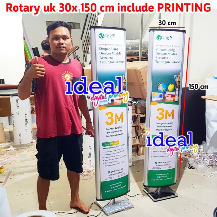 

Rotary Light Box Banner Stand Standing uk 30 x 150 cm incl Printing
