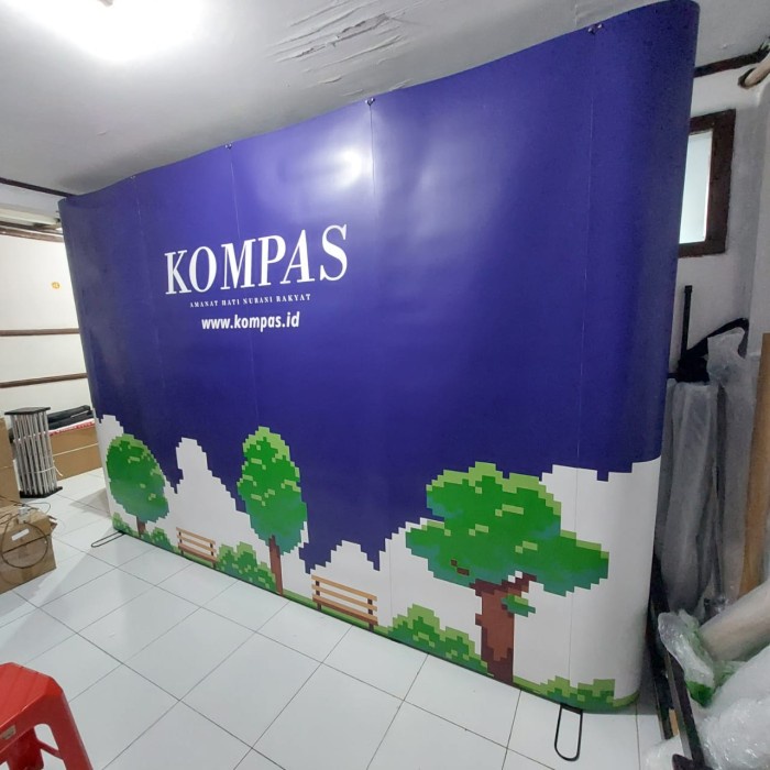 

Backdrop Backwall Pameran seminar webinar straight 3 x 4 plus printing