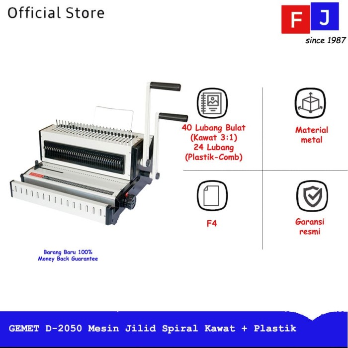 

Gemet D2050 Binding Spiral Kawat & Plastik D-2050 Garansi Resmi