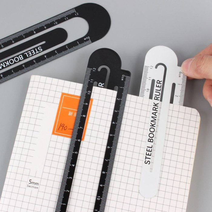 

Terbaru 12Cm Paperclip Bookmark Ruler Metal Black White Markers Procig Promo Terlaris