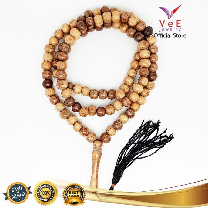 Tasbih Kayu Gaharu Asli Wangi Bertuah 99 Butir - VeE Kalung Tasbih