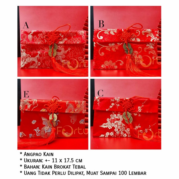 

New! AMPLOP MERAH ANGPAO KAIN IMLEK 2022 HONG BAO RED MARRIED SANGJIT Limited