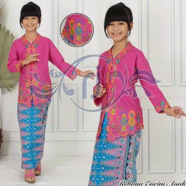 Flash Sale Setelan Kebaya Encim Anak-anak / Kebaya Encim Anak Set Rok Betawi/ KEBAYA ENCIM ANAK KEBA