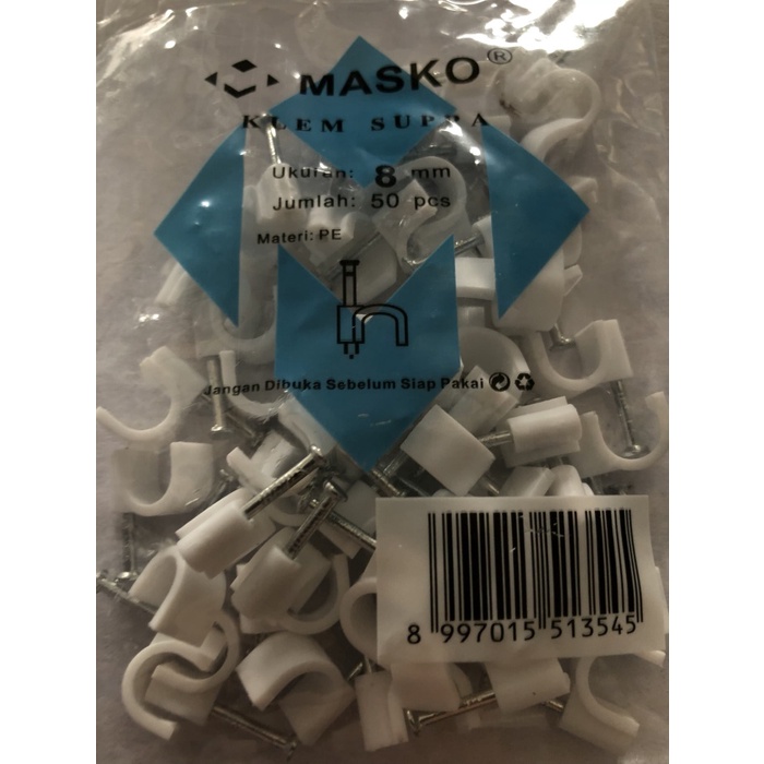 

Klem kabel clip kabel cable no 8 mm no.8 masko beton