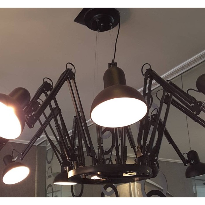 Lampu Gantung Sorot Industrial Spider Chandelier Untuk Cafe Terlariss 