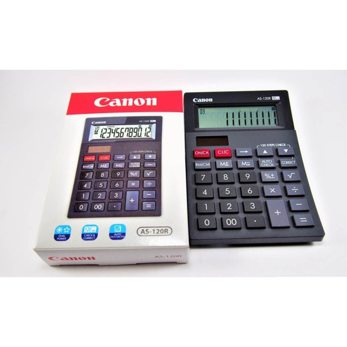 

KALKULATOR CANON AS 120R ORIGINAL - 12 DIGIT - CHECK AND CORRECT ORIGINAL TERBARU