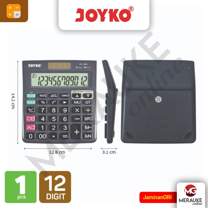 

JOYKO KALKULATOR 12 DIGITS CC-15A CHECK & CORRECT ORIGINAL TERBARU