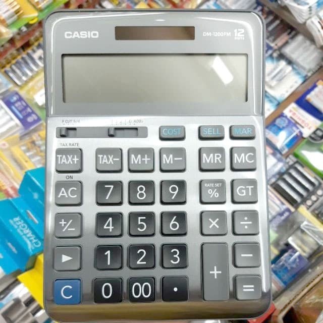 

KALKULATOR CASIO DM 1200 FM ORIGINAL - 12 DIGIT - 2 POWER-LAYAR BESAR ORIGINAL TERBARU