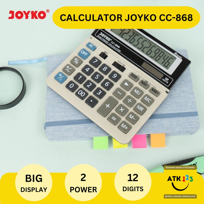 

CALCULATOR KALKULATOR JOYKO CC-868 12 DIGITS BIG DISPLAY ORIGINAL TERBARU