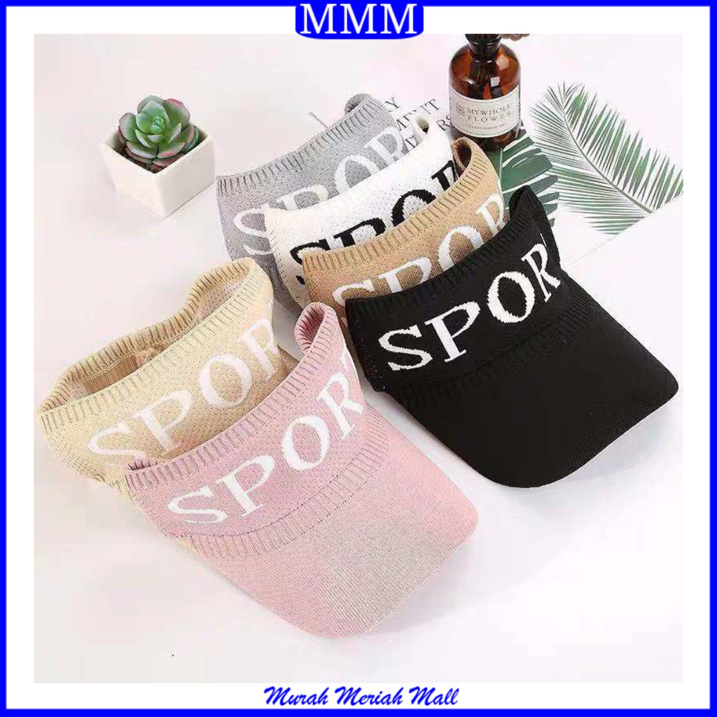 MMM TOPI GOLF TENNIS RAJUT KATUN ELASTIS  LETTER SPORT SUN VISOR HAT  TOPI OLAHRAGA