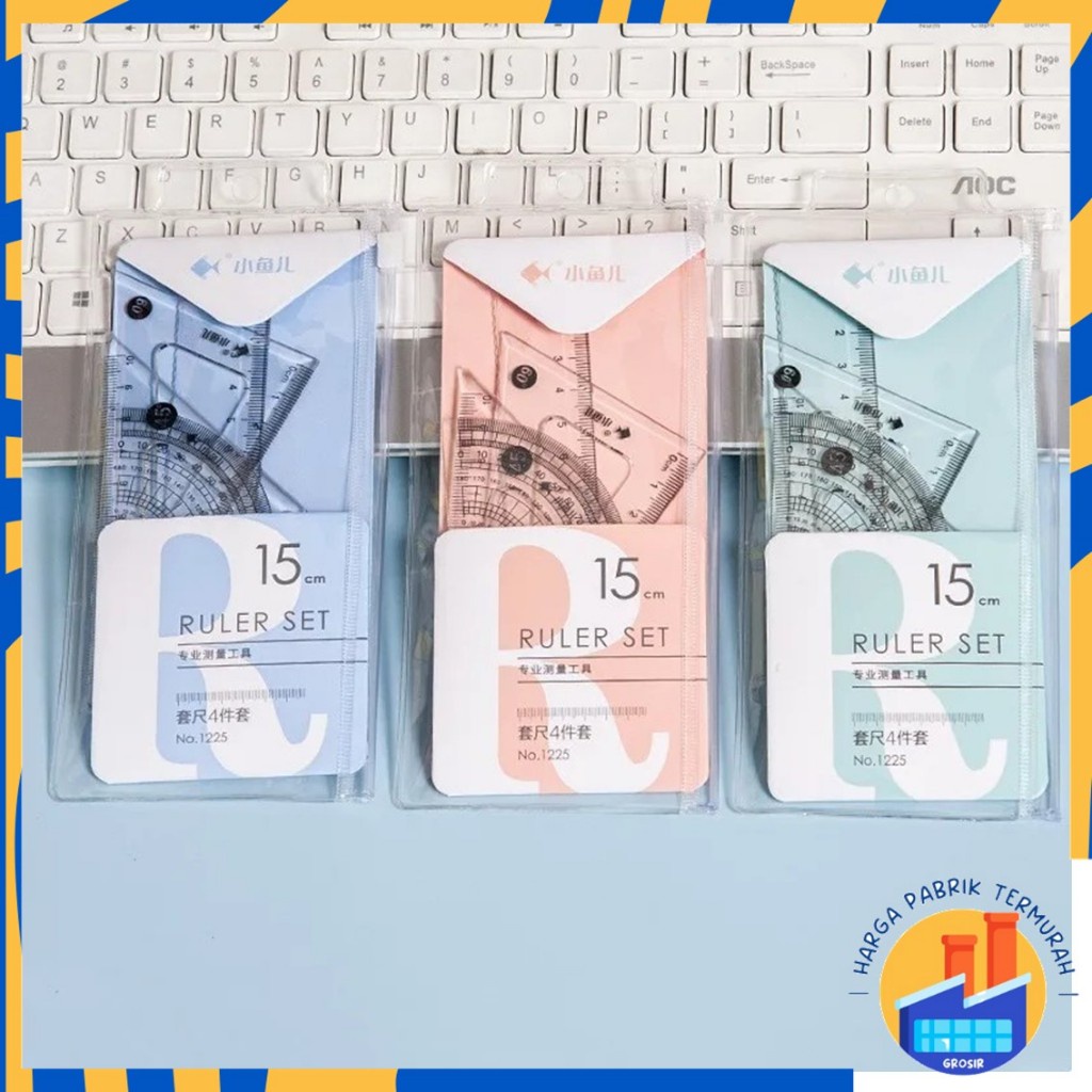 

HPT Penggaris Set 4IN1 15Cm Penggaris Bening Sekolah Isi 4Pcs Lucu Ruller Set Transparant Perlengkapan Sekolah Menggambar Pelajar Mahasiswa Motif Polos Kemasan Ziplock