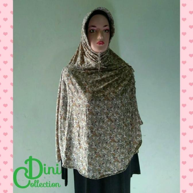 Jilbab Instan Bergo Kerudung Jersey Motif Bunga Pet Ped Original