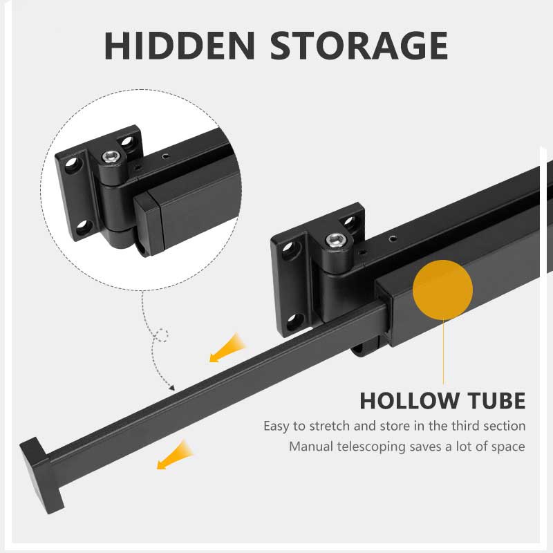 [AESTETHIC COLLECTION] 120cm Jemuran Dinding Baju aluminium jemuran Lipat Gantung Retractable Hitam