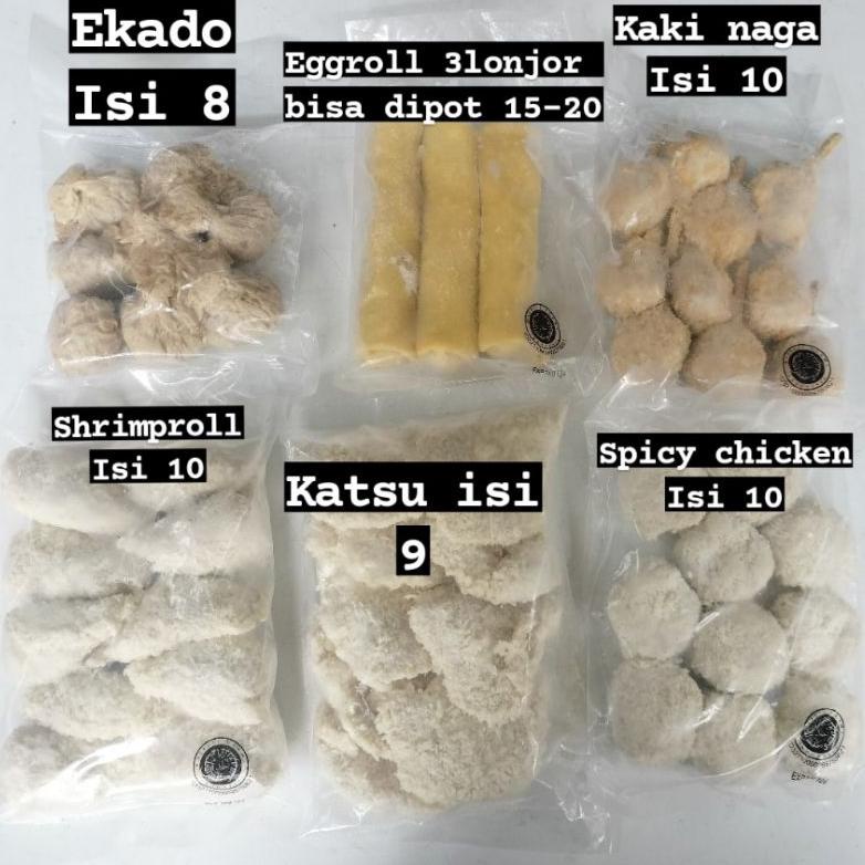 

Ready NUGGET KATSU, EKADO dan ALABENTO (kaki naga, shrimproll, spicy chicken dan eggroll 3 lonjor)