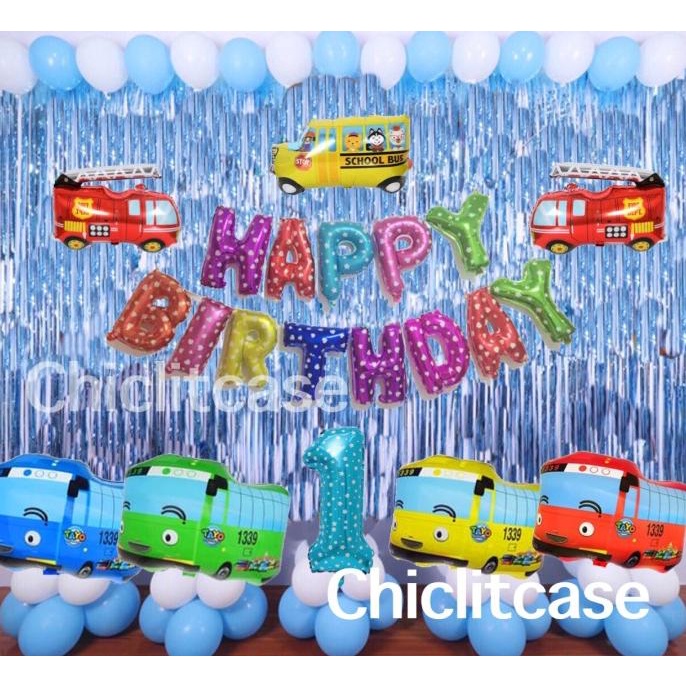 Paket balon tayo bus foil mobil karakter ulang tahun birthday anak