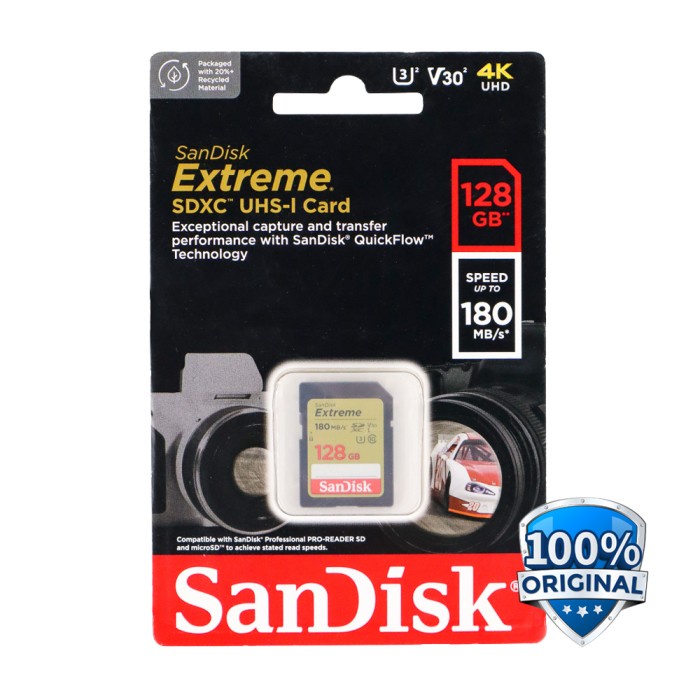 SD Card Extreme V30 U3 4K 128GB - SDSDXVA-128G