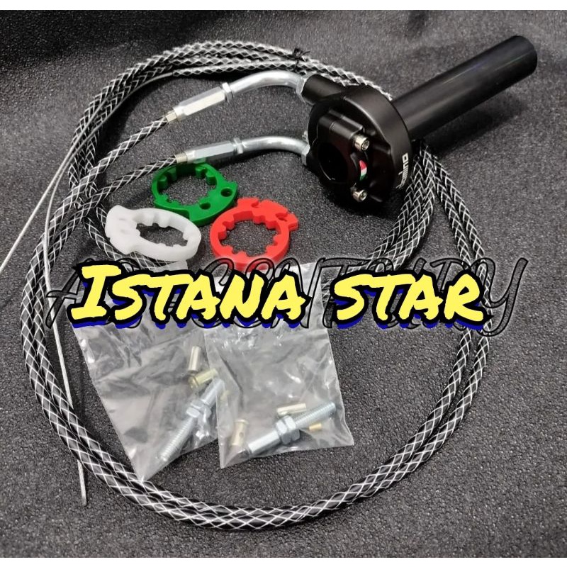 Gas spontan  + L gas cnc + 2kabel gas serat carbon sonic fu vixion nmax pcx vario125/150 beat scoopy