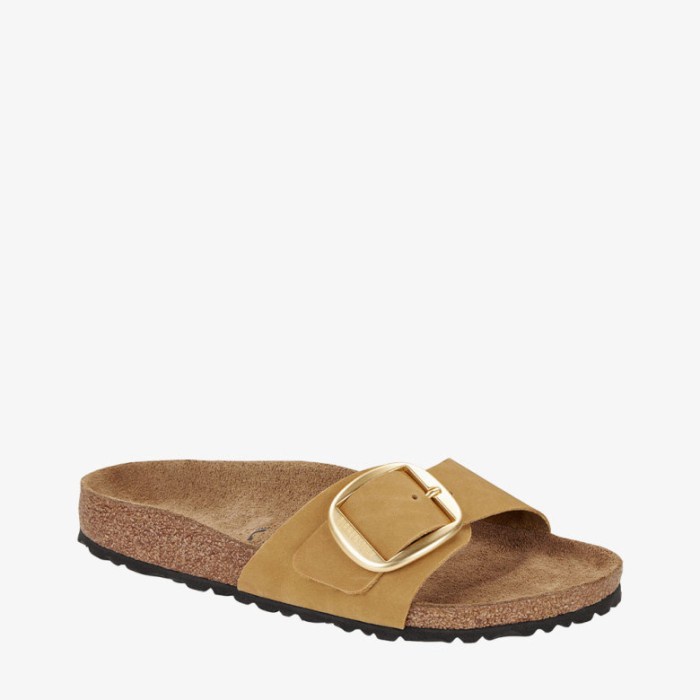 Birkenstock Madrid Big Buckle Sandal Wanita Original Leather-Mud Green