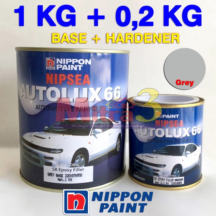 yang dicari] Cat Dasar Nipsea AUTOLUX 66 Epoxy Filler 1 KG Primer 2K Nippon Paint