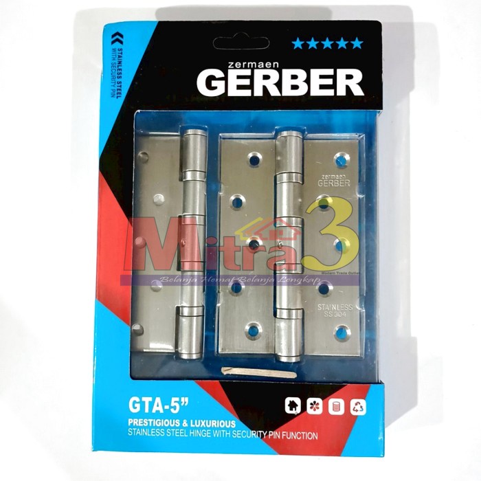@#@#@#] Engsel Pintu Besar GERBER GTA-5" Stainless Steel 5 inch