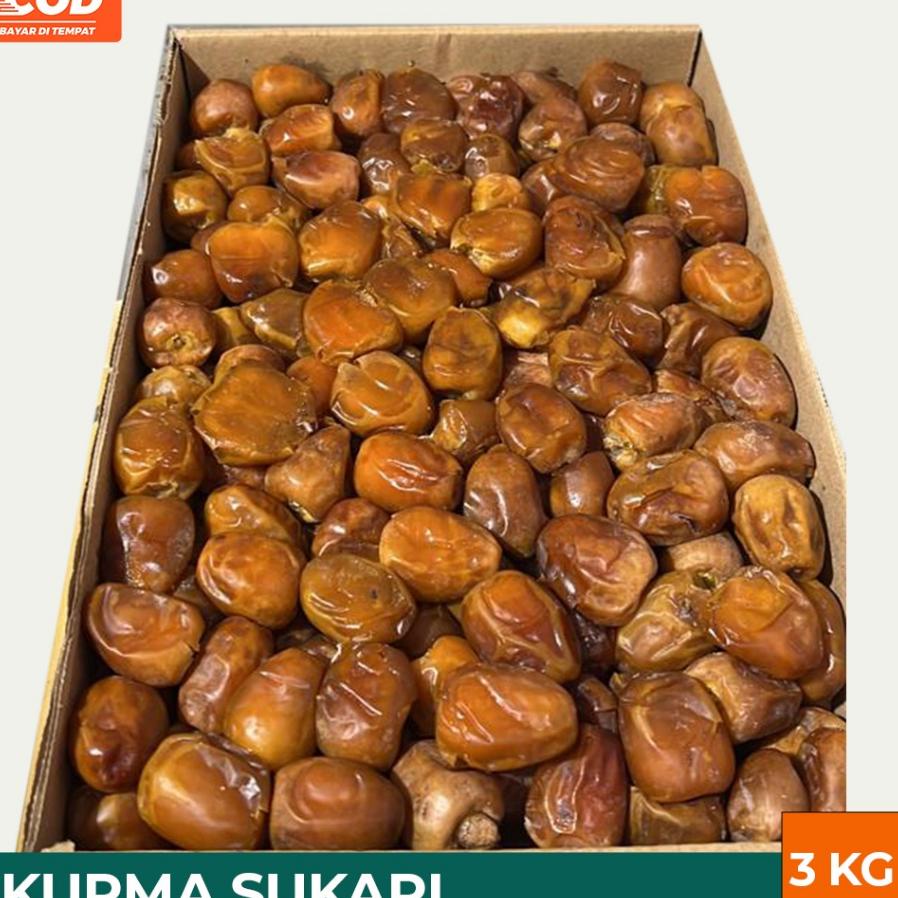 

Kurma Sukari Basah Dus 3 Kg Grade A / Kurma Raja Sukkari / Kurma Sukari 3Kg