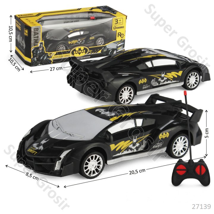 Mainan Anak Mainan Mobil Remot _R/C Mobil Lamborghini Batman 1:18 27 MHz 4 Chanel