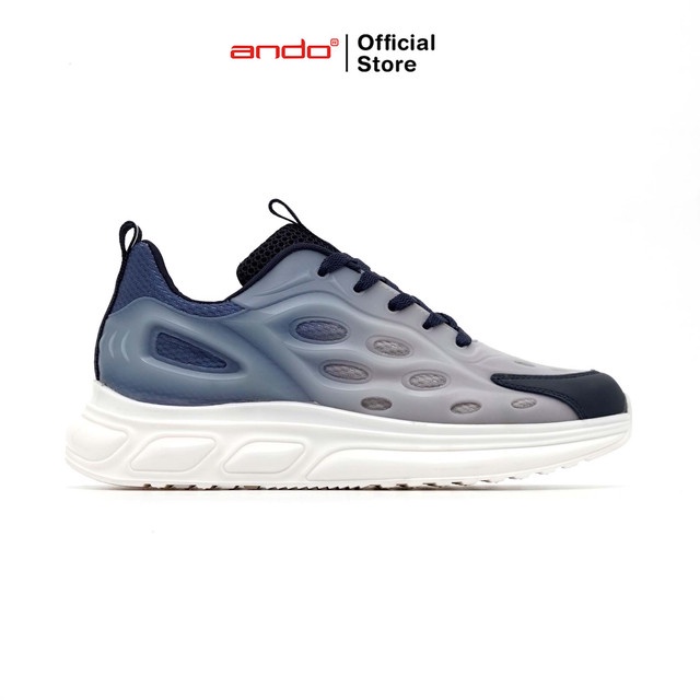 Ando Official Sepatu Sneakers Velodrome Pria Dewasa - Navy/Abu-Abu Tua