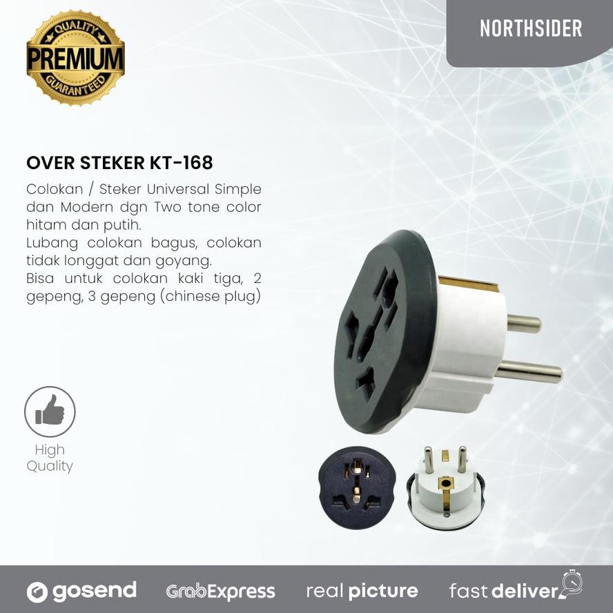 Over steker universal / sambungan colokan kaki 3 16A -250V - KT168