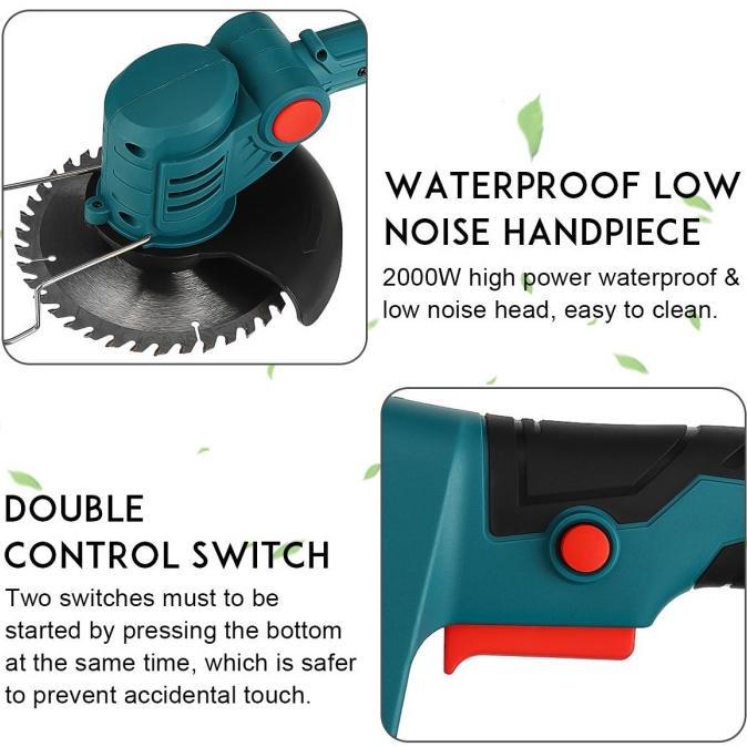 Mesin potong rumput 12~48V Pemotong Rumput Eletrik Portable Multifungs