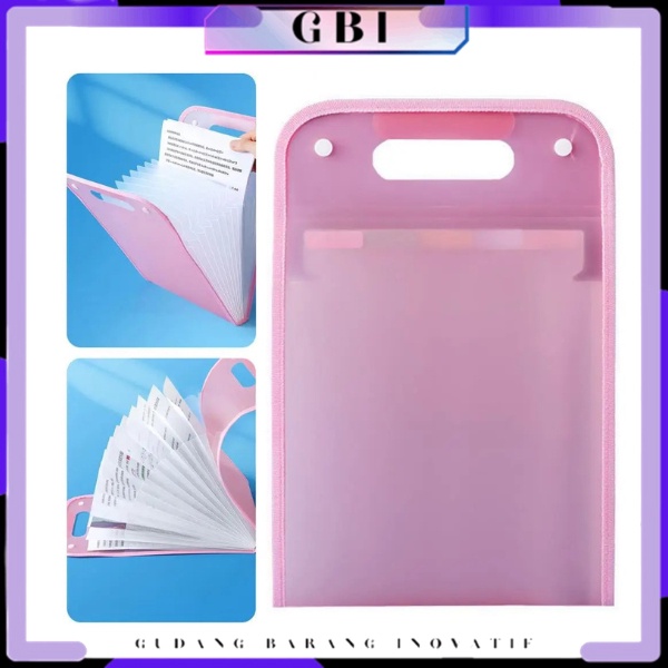 

GBI Tas Dokumen A4 Folder Map Kerja Document Tas file Handle Warna Transparan Anti Air Multi Layer Folder Tas File 13 Sekat Map