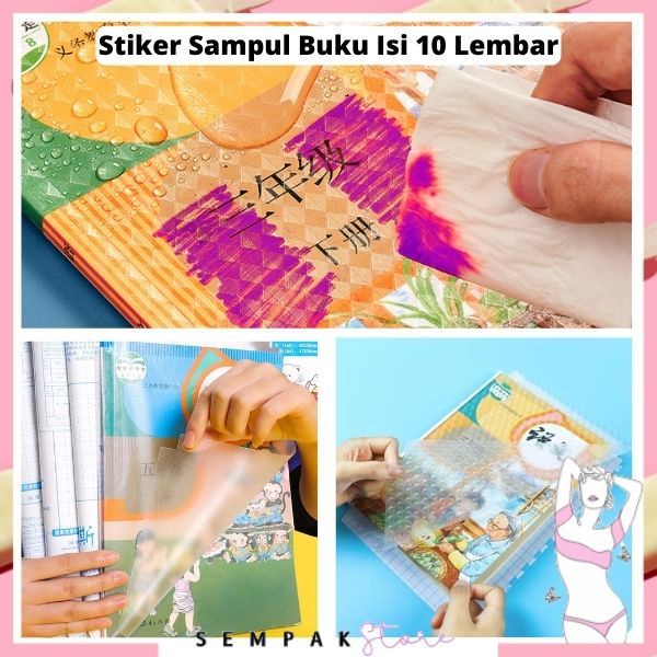 

SS Stiker Sampul Buku Isi 10 Lembar Self-Adhesive Book Cover Waterproof Sticker Sampul Buku Tulis Sekolah Diamond Transparant Polos Pelindung Cover Buku Dengan Perekat Model Buram Tahan Air 10Pcs
