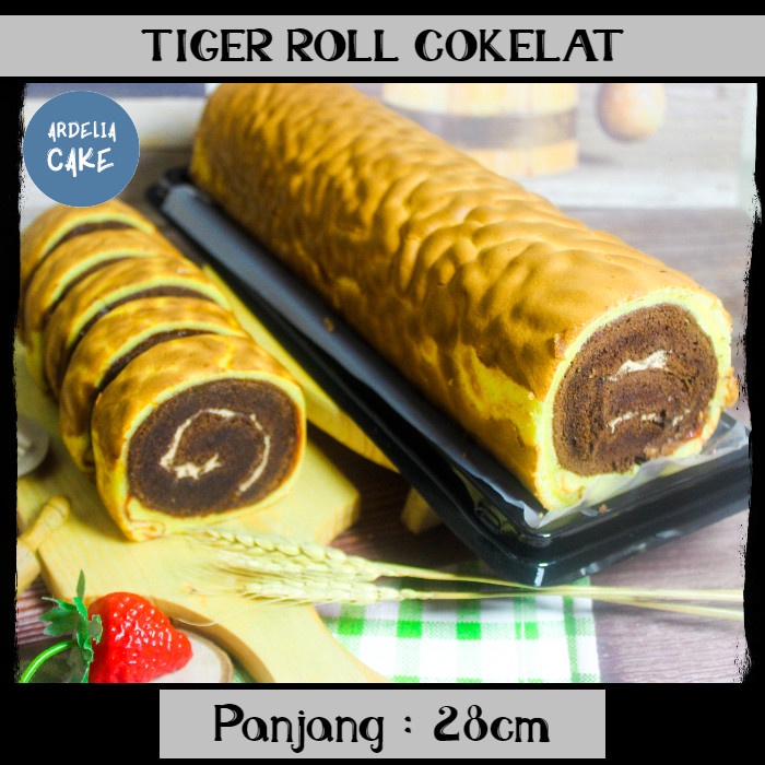 Tiger Roll Cake/ Kue Coklat Loyang / Kue Bolu Gulung Premium