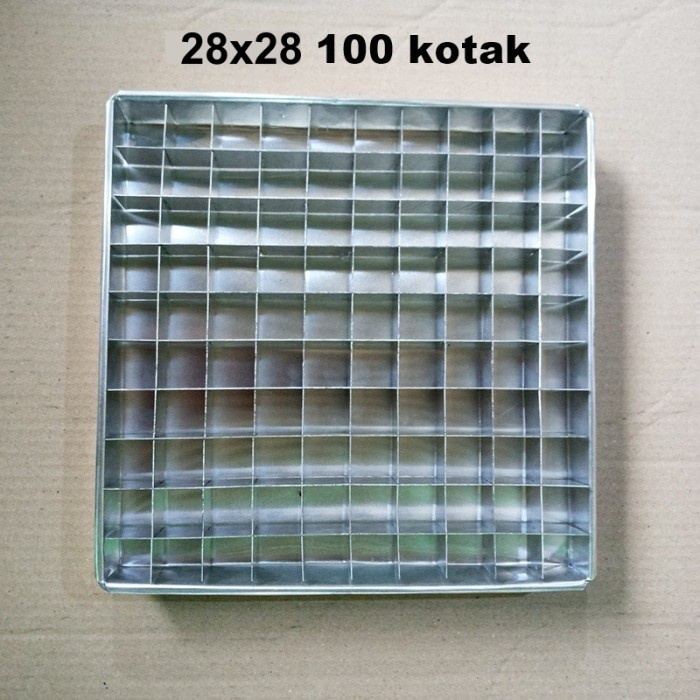 Loyang Brownies Sekat 28X28 Cm Isi 100 Kotak Loyang Sekat Brownies Ber