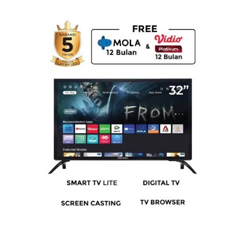 POLYTRON SMART TV 32 inch DIGITAL PLD 32CV1869 TV Smart 32 inch