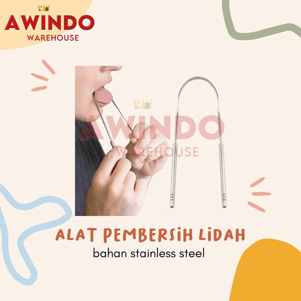 PEMBERSIH LIDAH - Alat Sikat Pembersih Lidah Stainless Steel Scraper