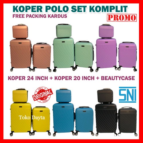 Koper Polo Set 20 Inch 24 Inch Beautycase Koper Polo Murah ORIGINAL