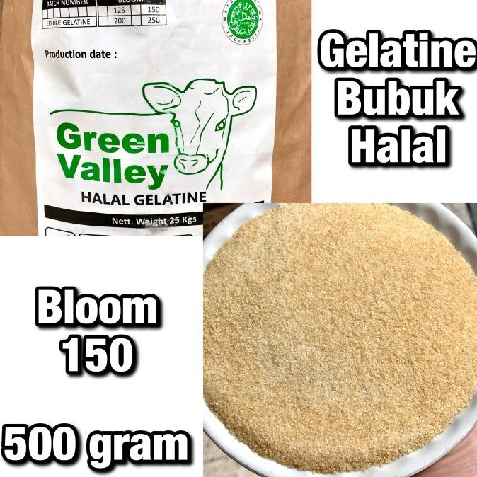 

] Gelatine Gelatin Bubuk Halal Green Valley 500 gram